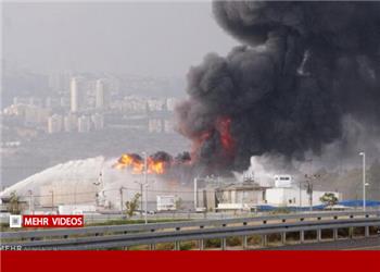 آتشسوزی در یک پالایشگاه نفت در استان حسکه سوریه
